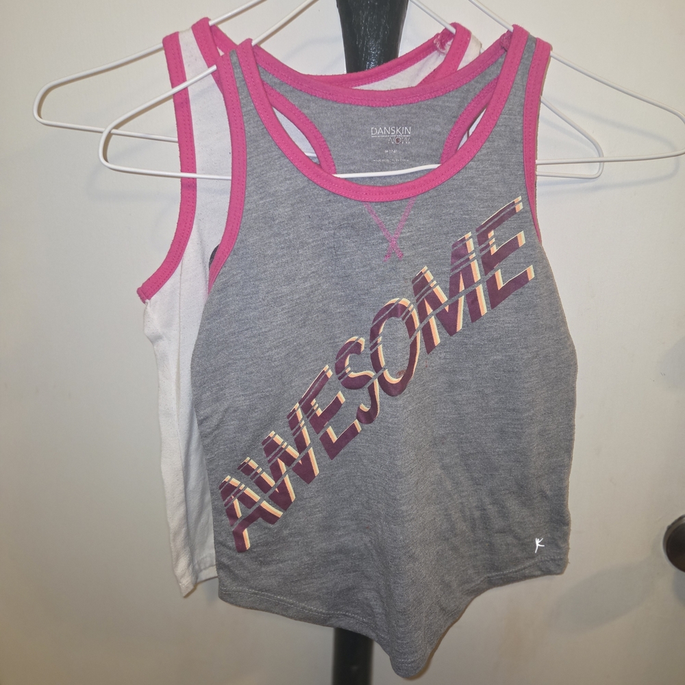 Danskin Girls' Gray and Pink Tank Top